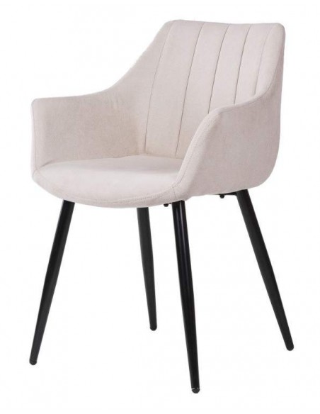 Cadeira com braços de James, tecido, metal, preto