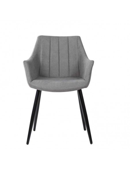 Silla con brazos James, tela, metal negro Silla con brazos James, tela, metal negro