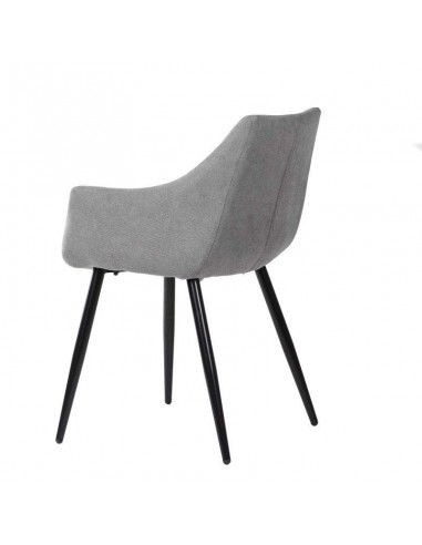 Silla con brazos James, tela, metal negro