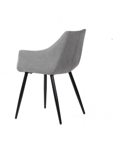 Silla con brazos James, tela, metal negro Silla con brazos James, tela, metal negro