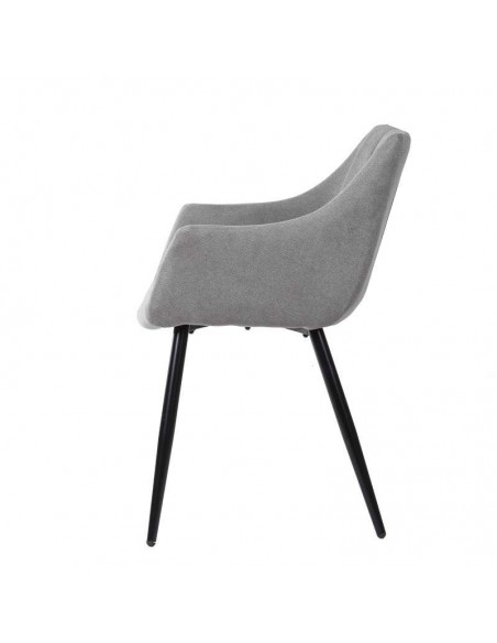 Silla con brazos James, tela, metal negro Silla con brazos James, tela, metal negro