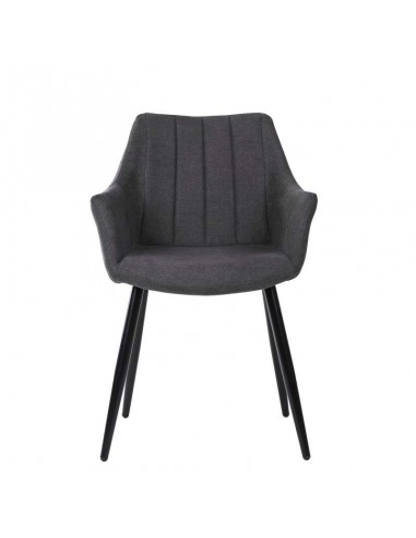 Silla con brazos James, tela, metal negro