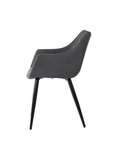 Silla con brazos James, tela, metal negro
