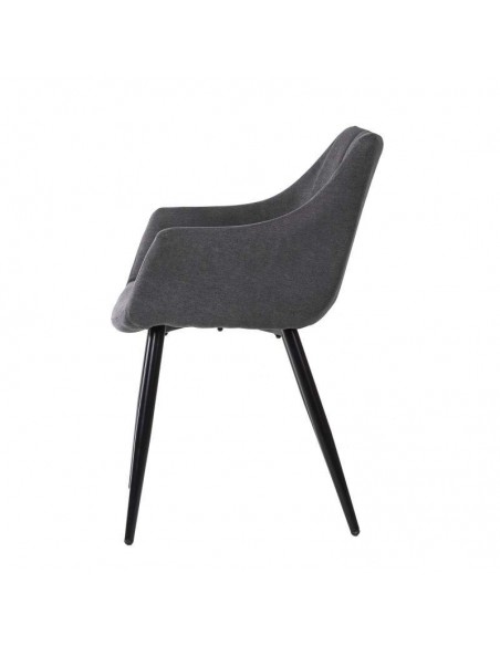 Silla con brazos James, tela, metal negro Silla con brazos James, tela, metal negro
