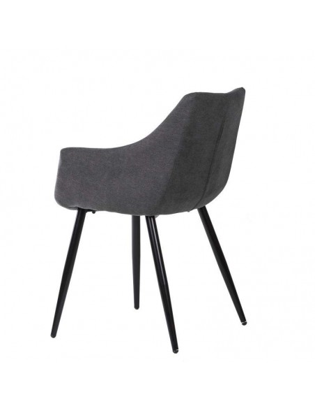 Silla con brazos James, tela, metal negro Silla con brazos James, tela, metal negro