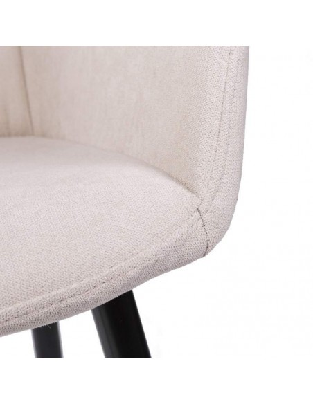 Silla con brazos James, tela, metal negro Silla con brazos James, tela, metal negro