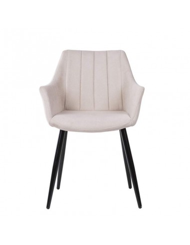 Silla con brazos James, tela, metal negro