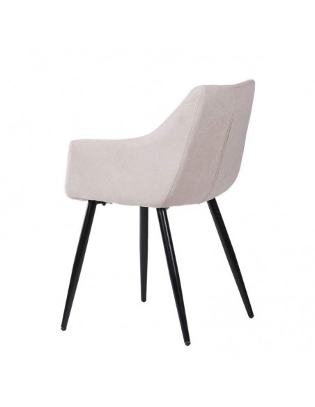 Silla con brazos James, tela, metal negro Silla con brazos James, tela, metal negro