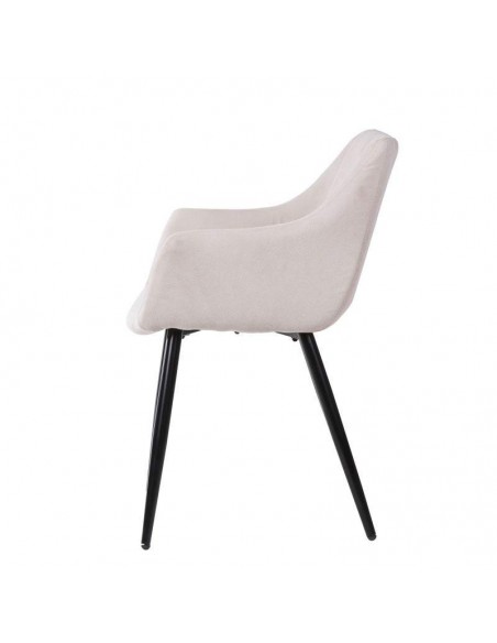 Silla con brazos James, tela, metal negro Silla con brazos James, tela, metal negro