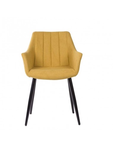 Silla con brazos James, tela, metal negro