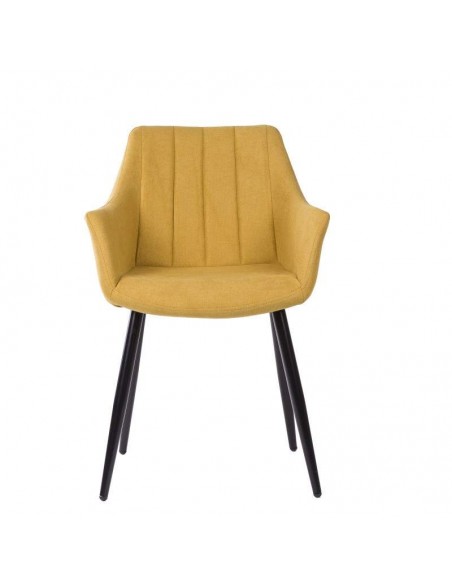 Silla con brazos James, tela, metal negro Silla con brazos James, tela, metal negro