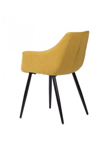 Silla con brazos James, tela, metal negro