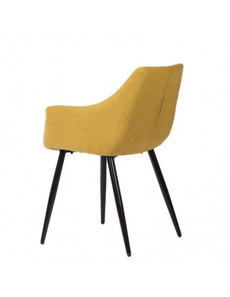 Silla con brazos James, tela, metal negro Silla con brazos James, tela, metal negro