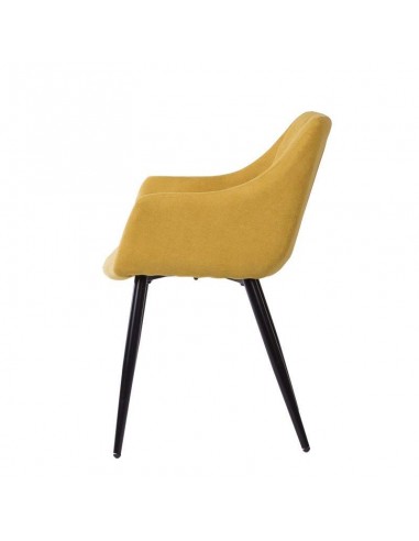 Silla con brazos James, tela, metal negro