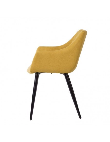 Silla con brazos James, tela, metal negro Silla con brazos James, tela, metal negro