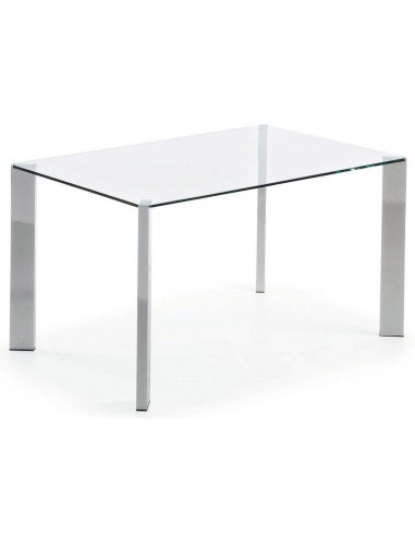 Tabela CORNER 140x90 cromada Vidro transparente