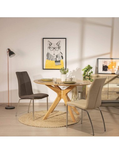 MESA REDONDA CLIPPER 120, CARVALHO.