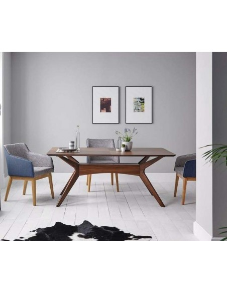 MESA DE sala de JANTAR COLONIAL HELGA 180x95, NOGUEIRA