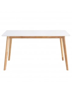 MESA NORDICA MAREI 140x80, branco, carvalho. 2