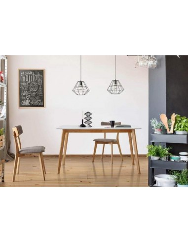 MESA NORDICA ALICE 120x80, blanco, roble.