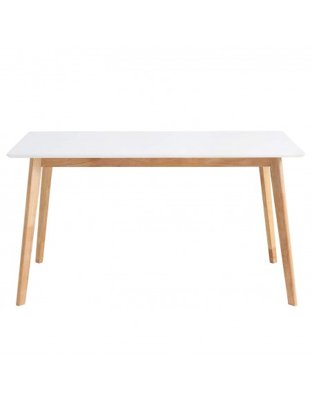 MESA NORDICA ALICE 120x80, blanco, roble.