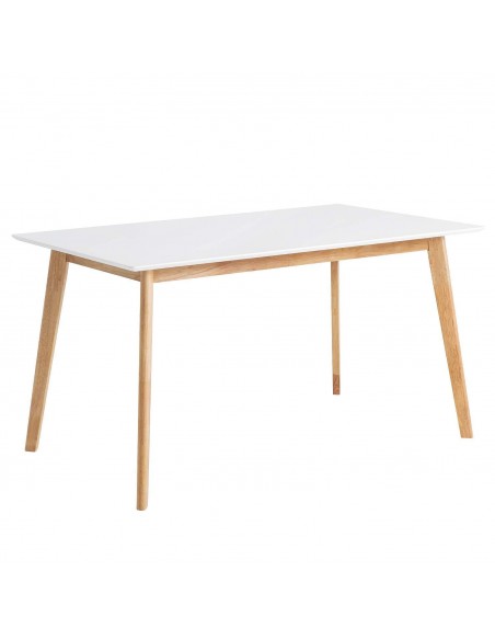 MESA NORDICA ALICE 120x80, blanco, roble.