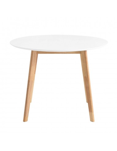 MESA REDONDA NORDICA MONNA 100, roble, blanco.