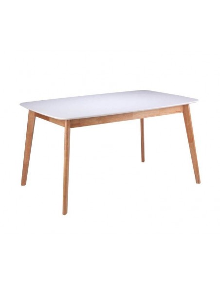 MESA EXTENSIBLE NÓRDICA KENNA 140(180)x90, blanco, roble