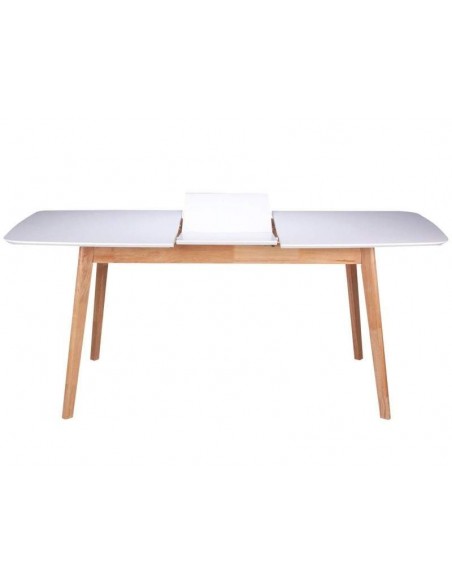 MESA EXTENSIBLE NÓRDICA KENNA 140(180)x90, blanco, roble