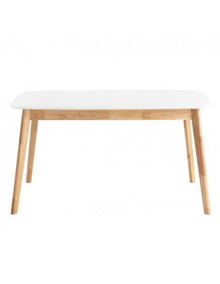 MESA EXTENSIBLE NÓRDICA KENNA 140(180)x90, blanco, roble