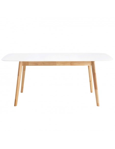MESA EXTENSIBLE NÓRDICA KENNA 140(180)x90, blanco, roble