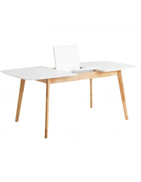 MESA EXTENSIBLE NÓRDICA KENNA 140(180)x90, blanco, roble