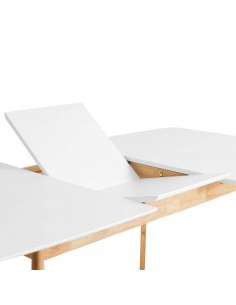 MESA EXTENSIBLE NÓRDICA KENNA 140(180)x90, blanco, roble 2