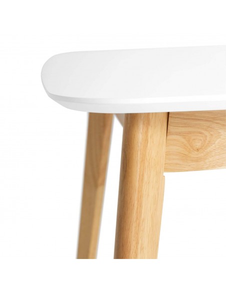 MESA EXTENSIBLE NÓRDICA KENNA 140(180)x90, blanco, roble