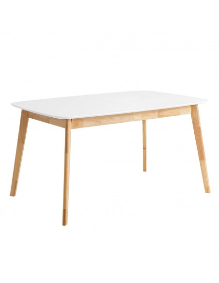 MESA EXTENSIBLE NÓRDICA KENNA 140(180)x90, blanco, roble