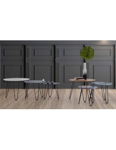 SET DE 3 MESAS DE DISEÑO, FABIO,BLANCO,AZUL Y GRIS. 2