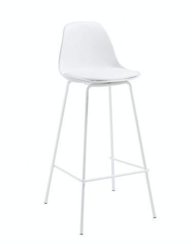 LYSNA Taburete 65, metal, plastico blanco