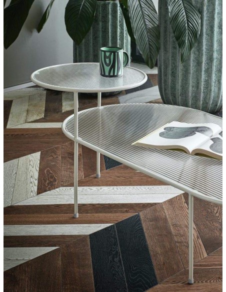 TEULAT MESA CENTRO NIX 126x66, CRISTAL, CREMA