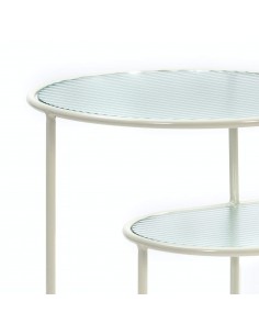 TEULAT MESA CENTRO NIX 126x66, CRISTAL, CREMA 2