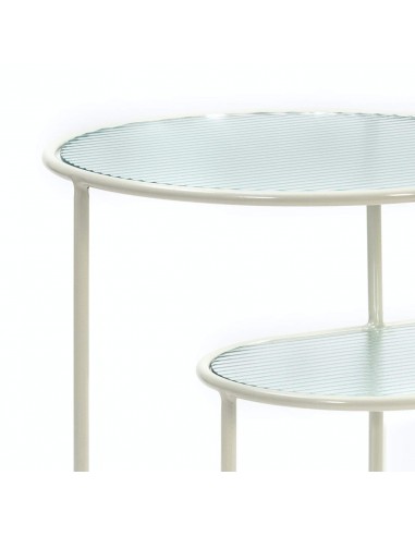 TEULAT MESA CENTRO NIX 126x66, VIDRO, CREME