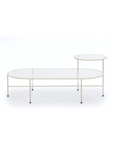 TEULAT MESA CENTRO NIX 126x66, CRISTAL, CREMA