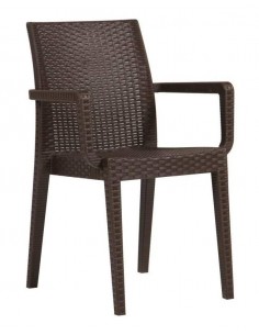 Silla con brazos de terraza GLAM, apilable, polipropileno