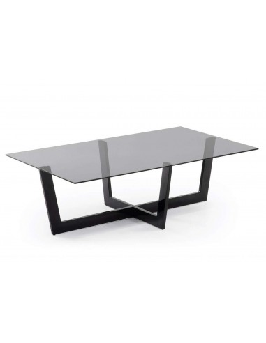 Mesa Centro De Diseño Plum Epoxy Negro Cristal Fume Gris