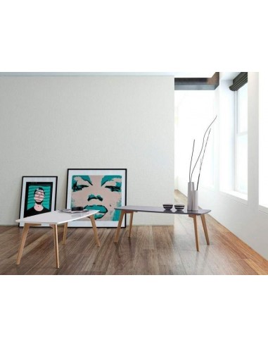 MESA CENTRO NORDICA QUADRO 110x50, branco, carvalho