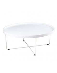 MESA REDONDA CENTRO minimalista BRUNO 90, branco