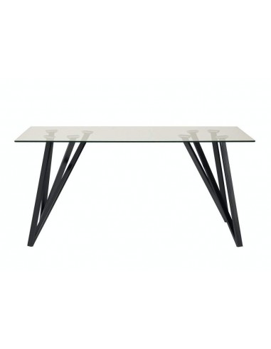 MESA VIDRO GAIA 160x90, metal, PRETO