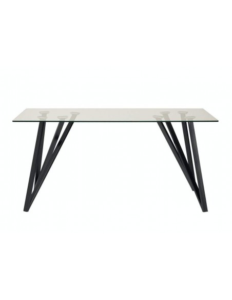 MESA VIDRO GAIA 160x90, metal, PRETO