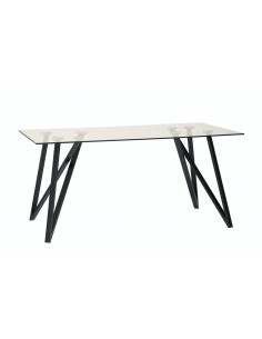 MESA CRISTAL GAIA 160x90, metal NEGRO