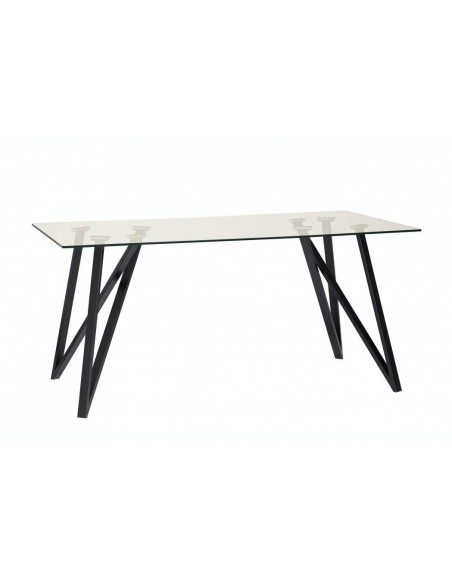 MESA VIDRO GAIA 160x90, metal, PRETO