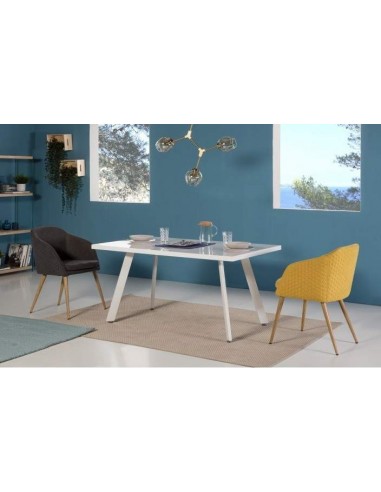 CADEIRA DE DESIGN Midcentury LUCAS, TECIDO, madeira